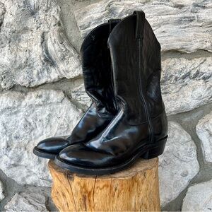 Justin Boots Style 3040 10.5D Tobias Western Black Cowboy Boots USA